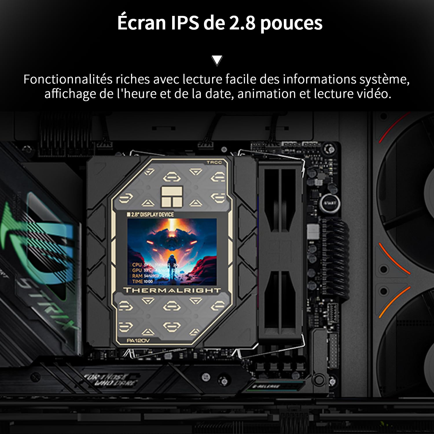 Thermalright Peerless Assassin 120 Vision ARGB Black CPU, raffreddamento PC con 6 heatpipes, display magnetico da 2,8" (risoluzione 320x240) per AMD AM4/AM5 e Intel LGA1700/1851
