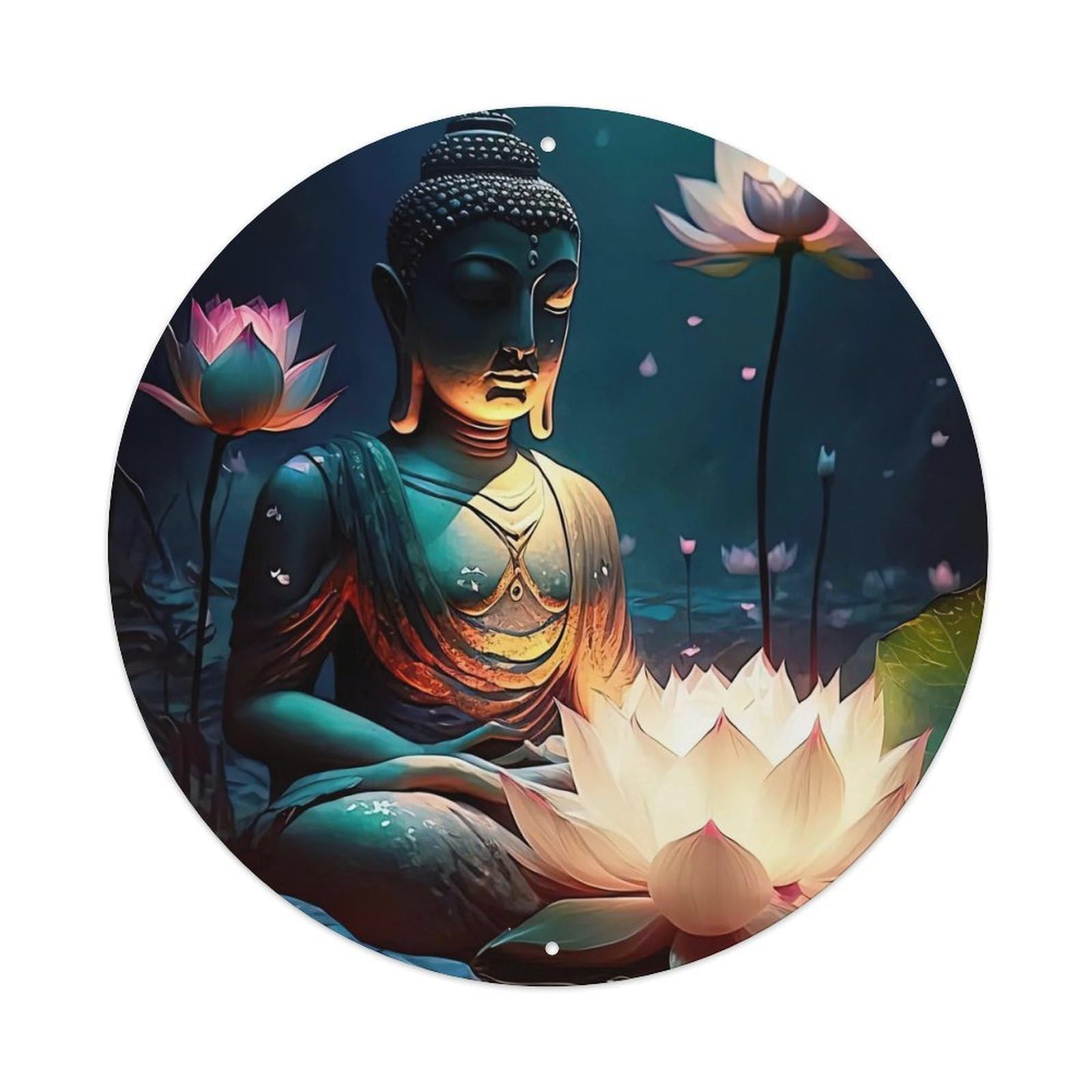 Zen Art Buddha Meditation Metal Tin Sign