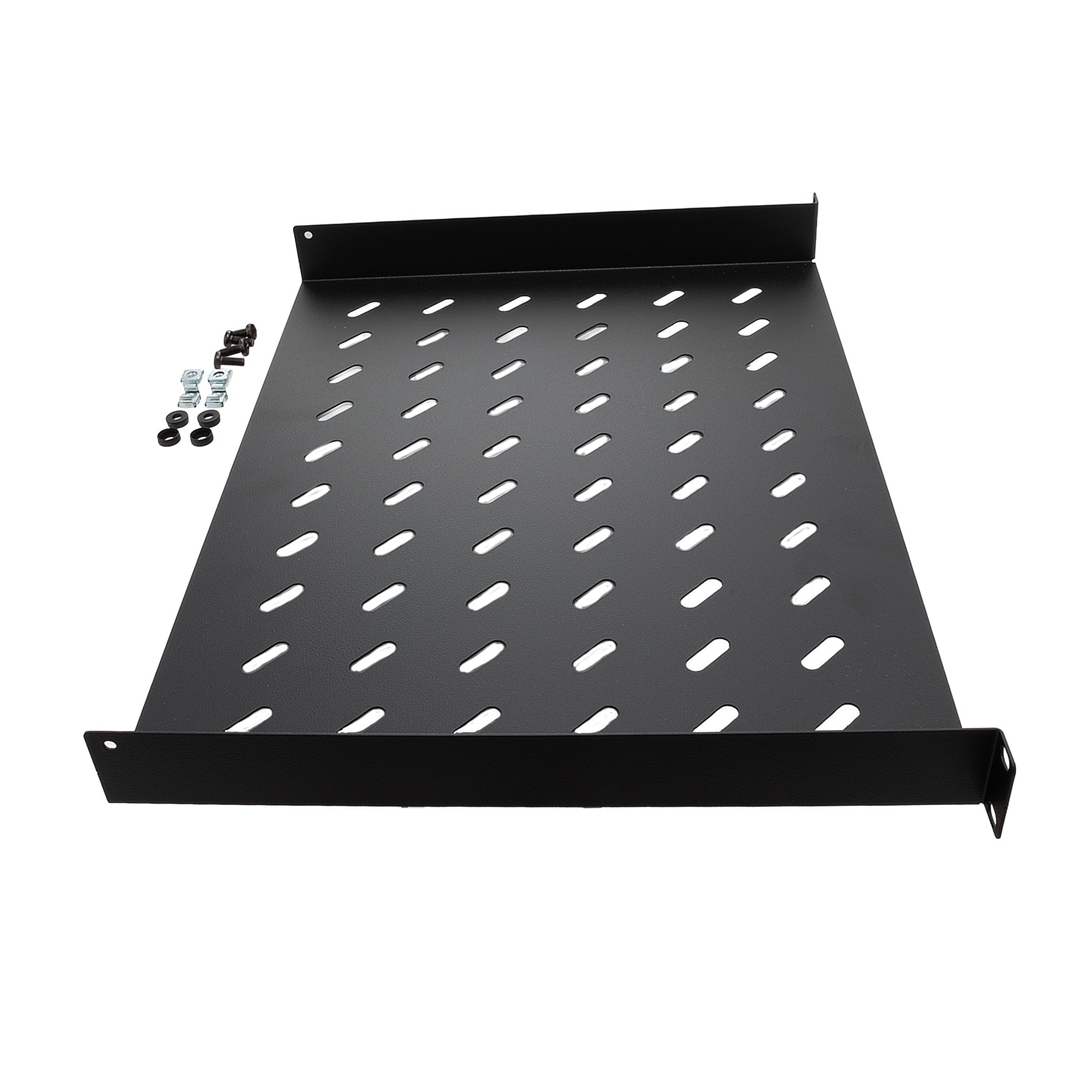 NavePoint 1U Rack Shelves - Black, Ventilated -3