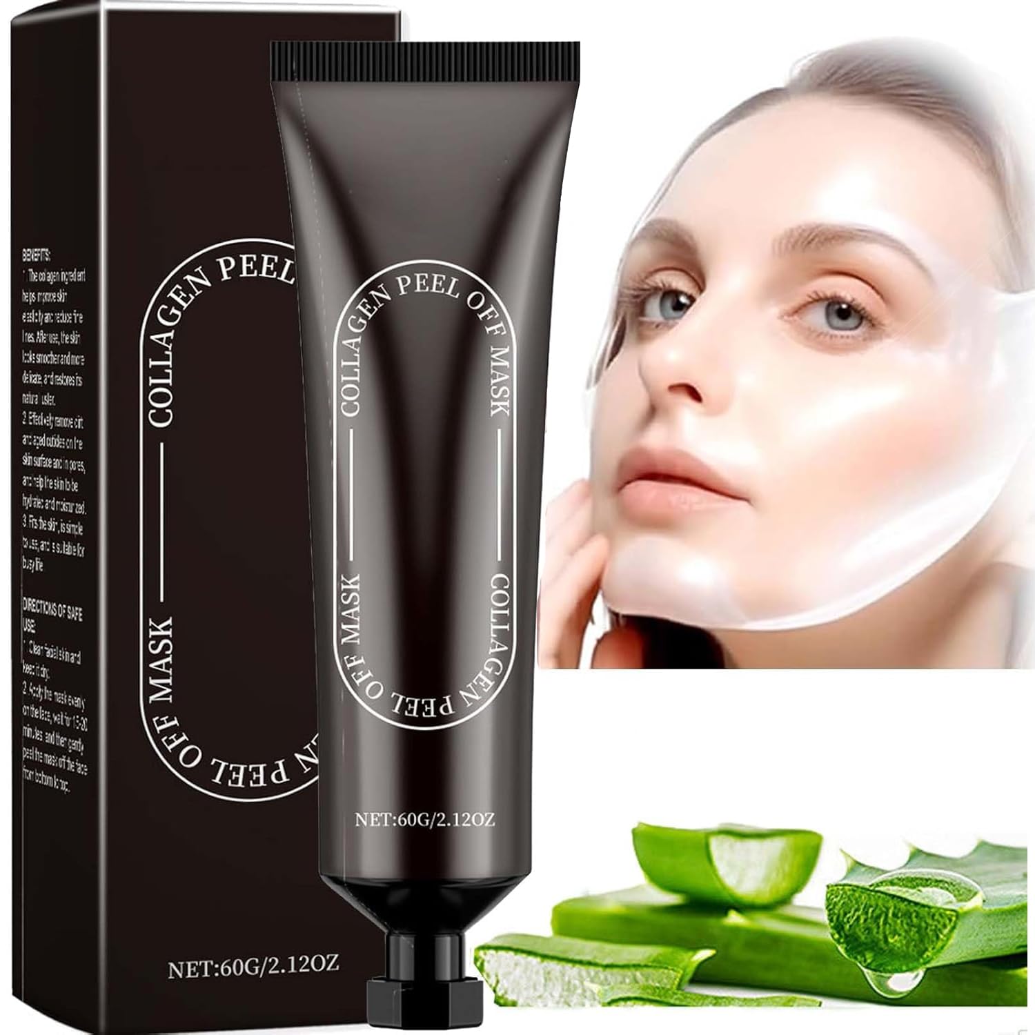 Collagen Face Mask Overnight Wrapping, Night Peel Off Facial Masks Beauty Skincare, 60 ML