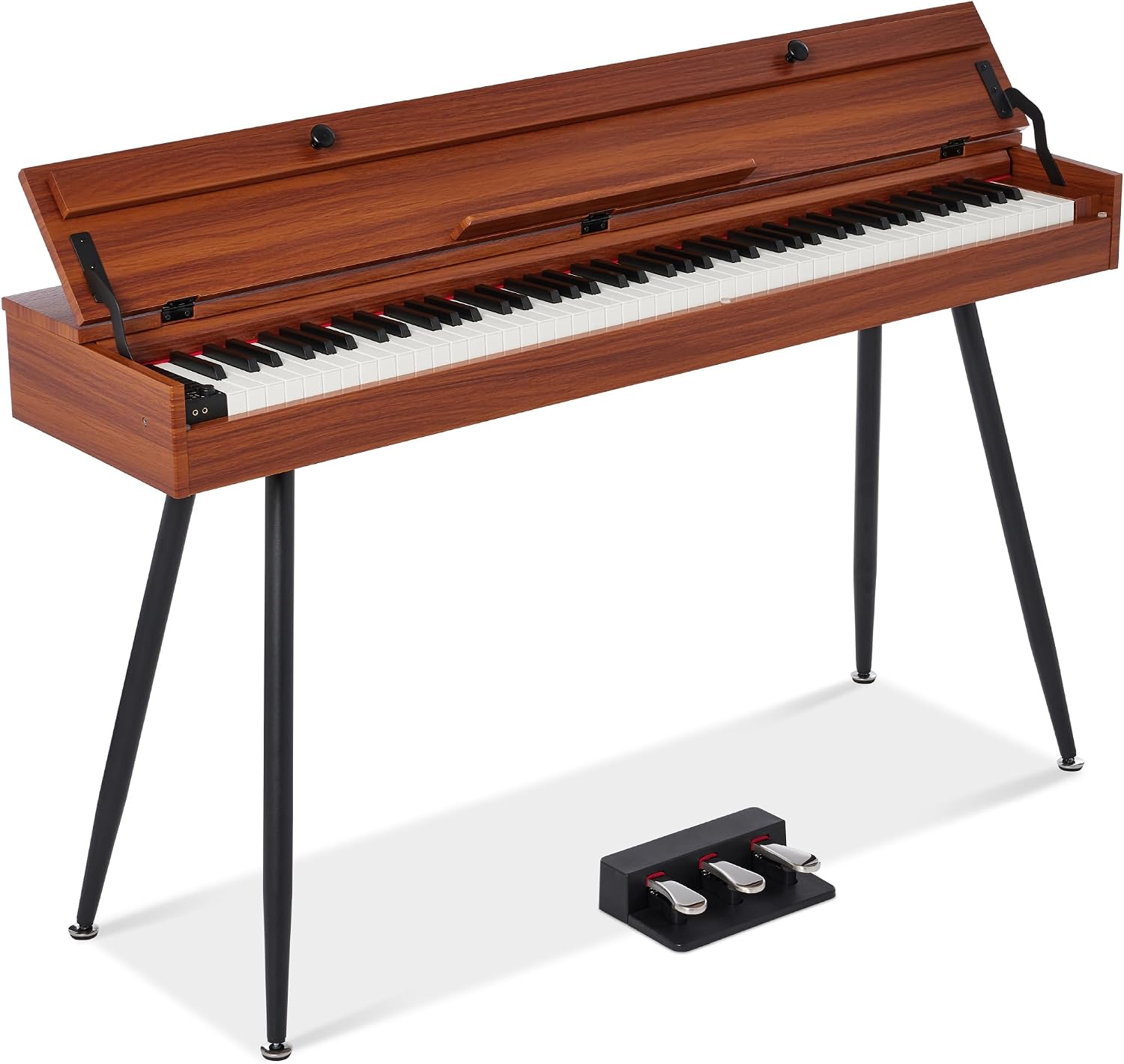 Best Choice Products 88-Key Weighted Full Size Digital Piano, Modern Desk Keyboard w/Metal Legs, 3 Sustain Pedal, MIDI, Headphone Jack – Natural
