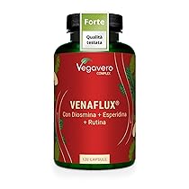 Vegavero Diosmina + Esperidina Alto Dosaggio | 120 caspule | 100% NATURALE con Rutina, Ippocastano e Rusco | Integratore Flavonoidi per Microcircolo, Circolazione Gambe e Vene Varicose | Vegan