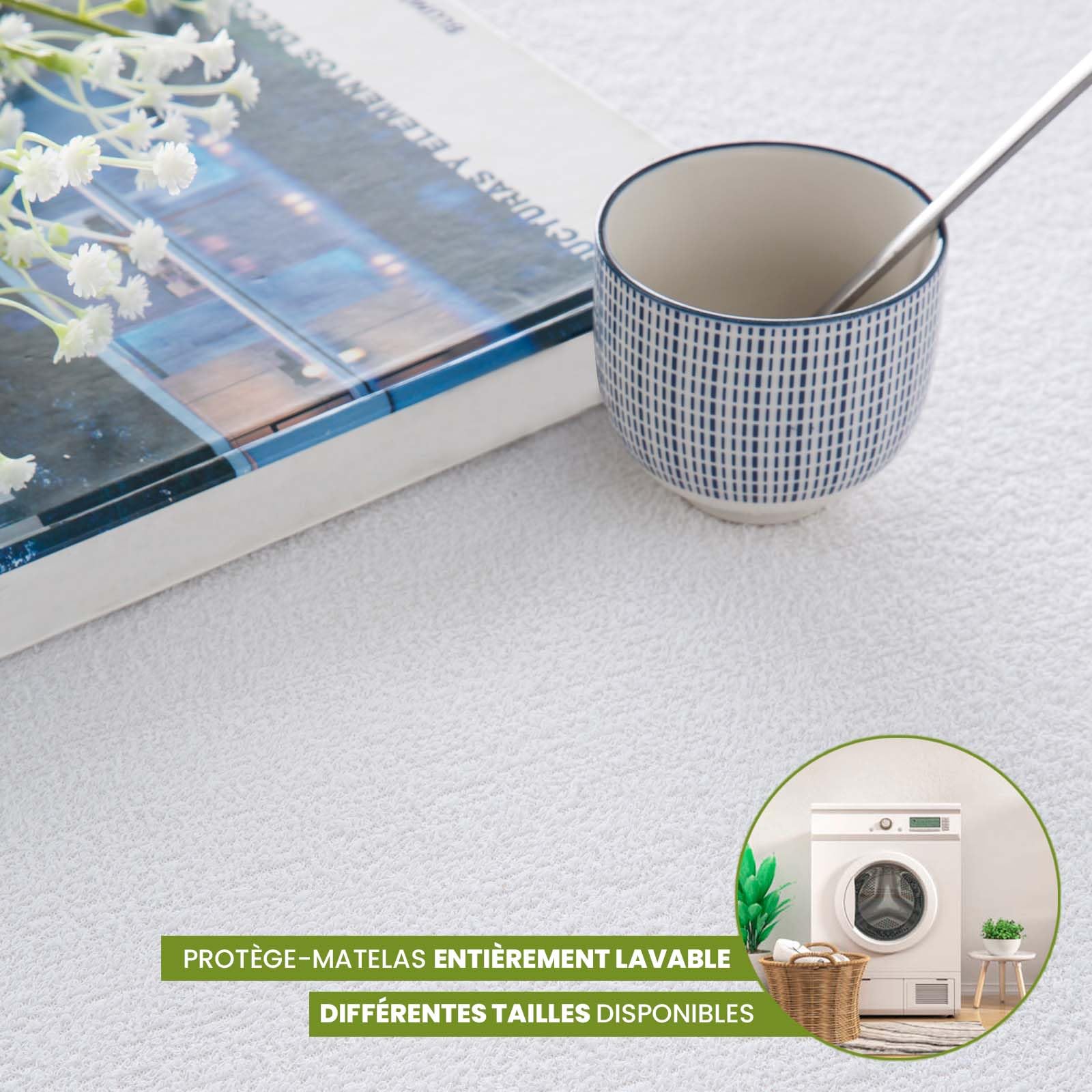 Protège-Matelas Imperméable Mommy Confort 160x200cm - Coton, OEKO-TEX, Lavable - Fabriqué En Espagne