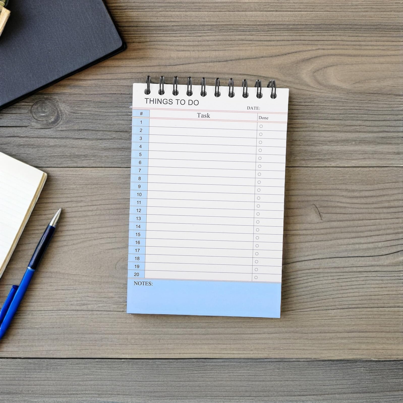 PLAFOPE 2 Paquetes cuaderno organizador planificador diario planificador escolar Cuaderno de espiral pequeño de notas Sky-blue