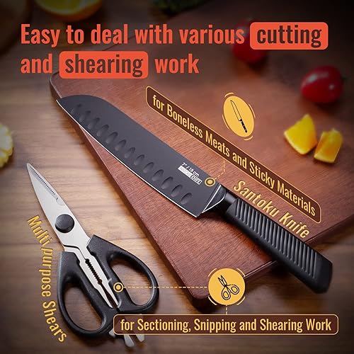 Miniatura 6 de Juego de cuchillos de cocina, juego de cuchillos de 16 piezas con bloque