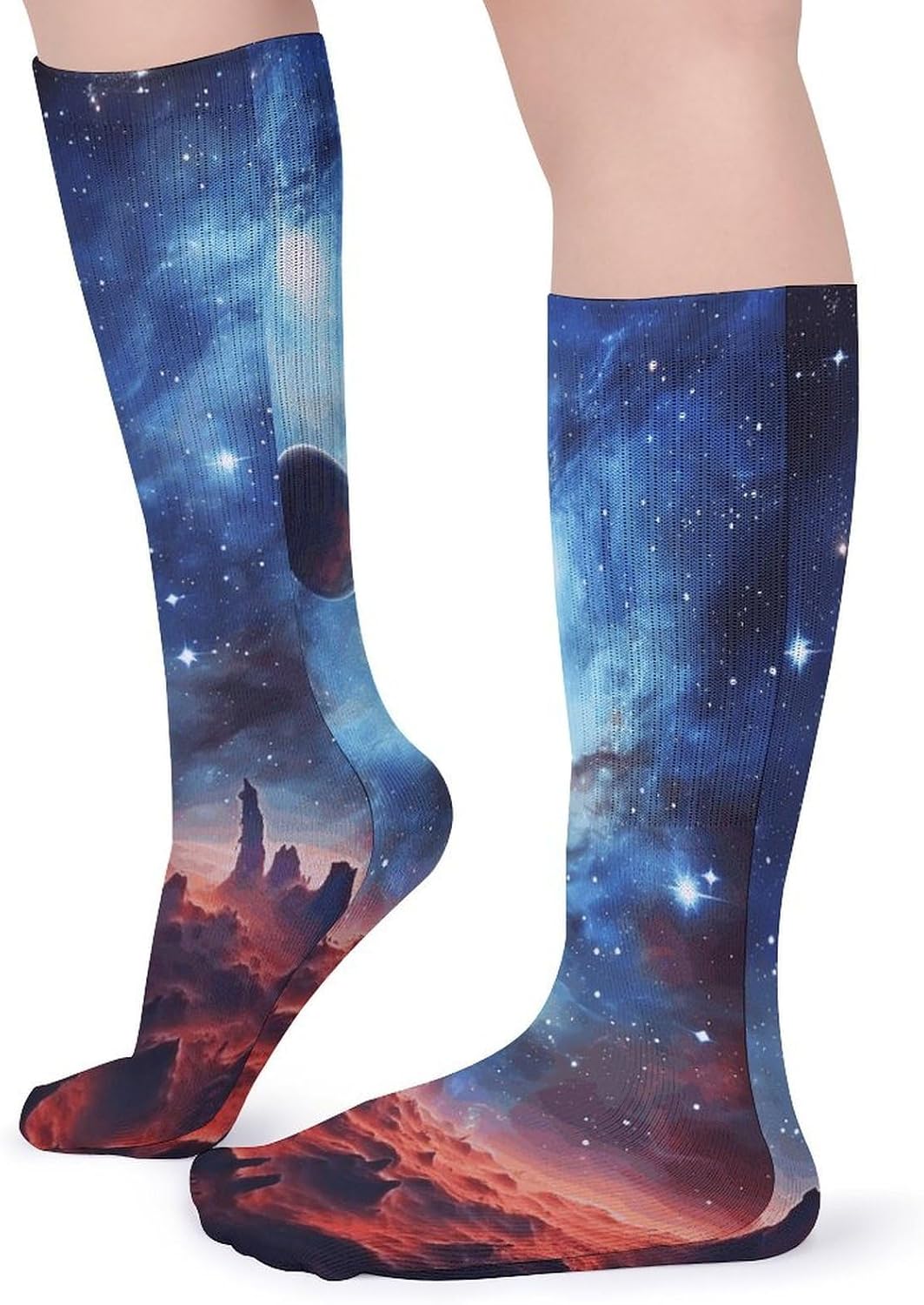 Galaxy Space Stocking - Cute Casual Long Athletic,Crew Sock for Men Women,Running Socks Soft Breathable for Gift
