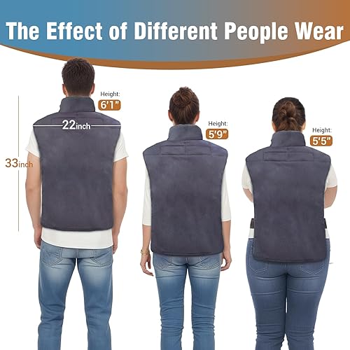 Miniatura 9 de Comfytemp Almohadilla térmica para aliviar el dolor de espalda, 22 x 33 pulgadas, almohadilla térmica eléctrica pesada XXL para hombros de cuello,