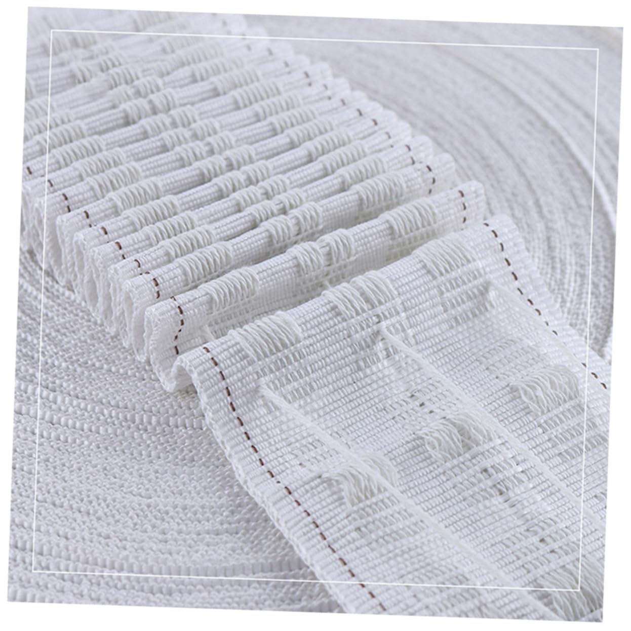 PRETYZOOM 50m Sangle de Rideau Accessoires pour Rideaux Bande de Renfort Ruban pour Plis de Rideaux Non Tissé Blanc Œillets à Perforer Ceintures