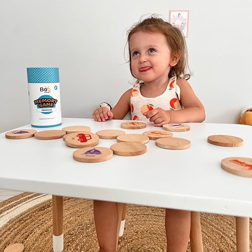 Miniatura 7 de bee smart Juego de memoria de madera - Juego de memoria a juego para niños de 3 años en adelante, 16 piezas  Juguete educativo para niños