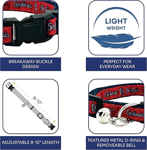 Miniatura 27 de MLB CAT Collar de satén de Los Angeles Angels, collar de equipo de béisbol para perros y gatos. Un collar de gato brillante y colorido con colgante