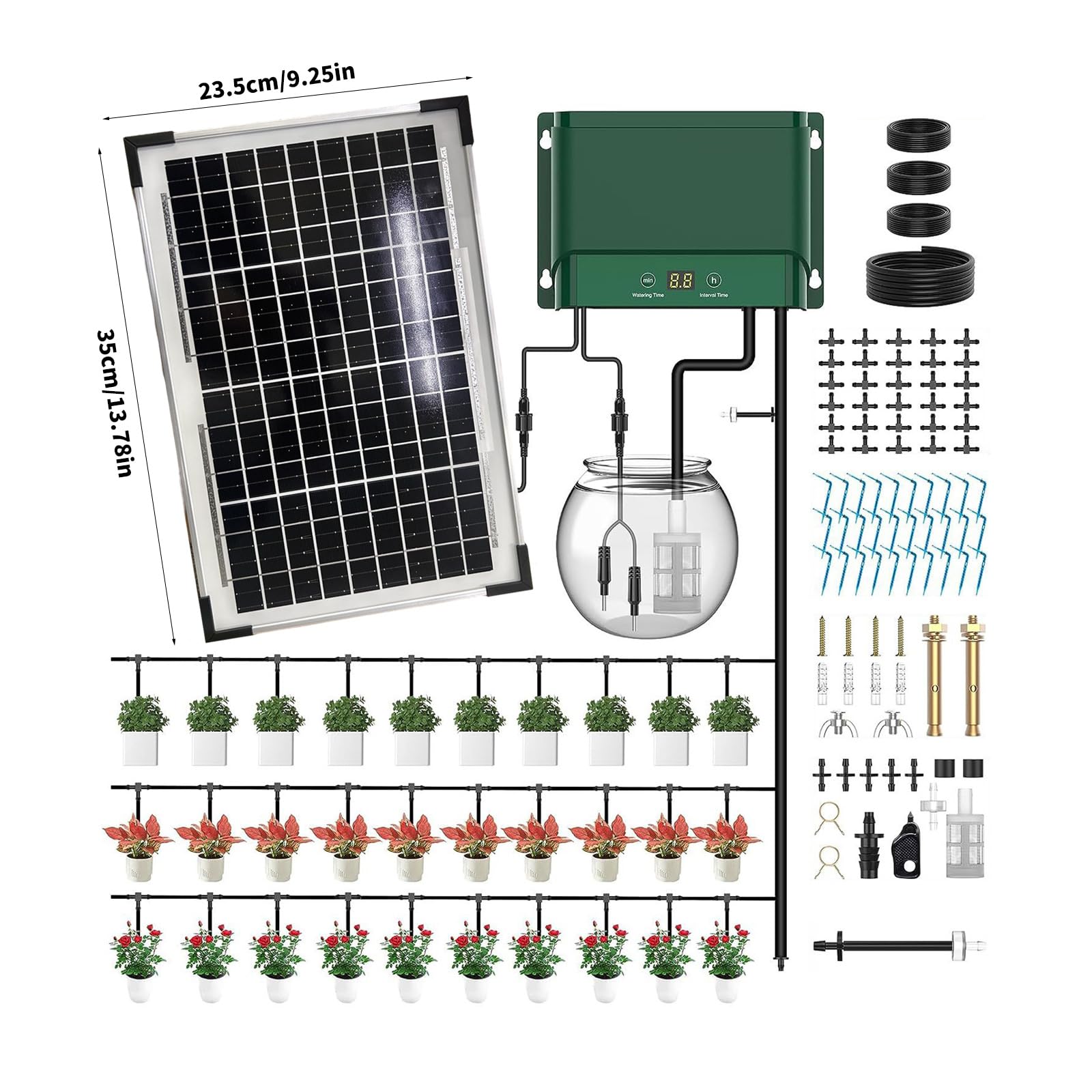 Timer dell'acqua avanzato con pannello solare e batteria ricaricabile per irrigazione da giardino domestico risparmio idrico struttura irrigazione giardinaggio
