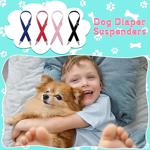 Miniatura 5 de Paquete de 12 tirantes para perro ajustables a granel para mujer 2 correas con clip negro rosa azul