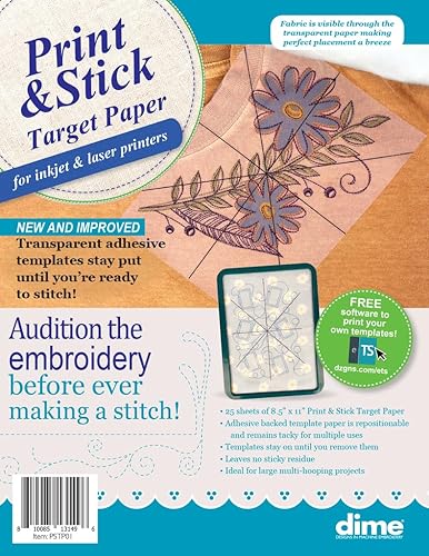 Papel de destino para imprimir y pegar, plantillas de bordado de máquina adhesiva, para impresoras de inyección de tinta y láser