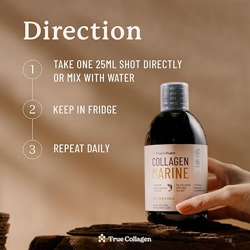 Miniatura 7 de True Collagen Marine  Suplemento líquido de colágeno hidrolizado de 11,000 mg - 16.9 fl oz, suministro para 20 días  Ácido hialurónico, biotina y