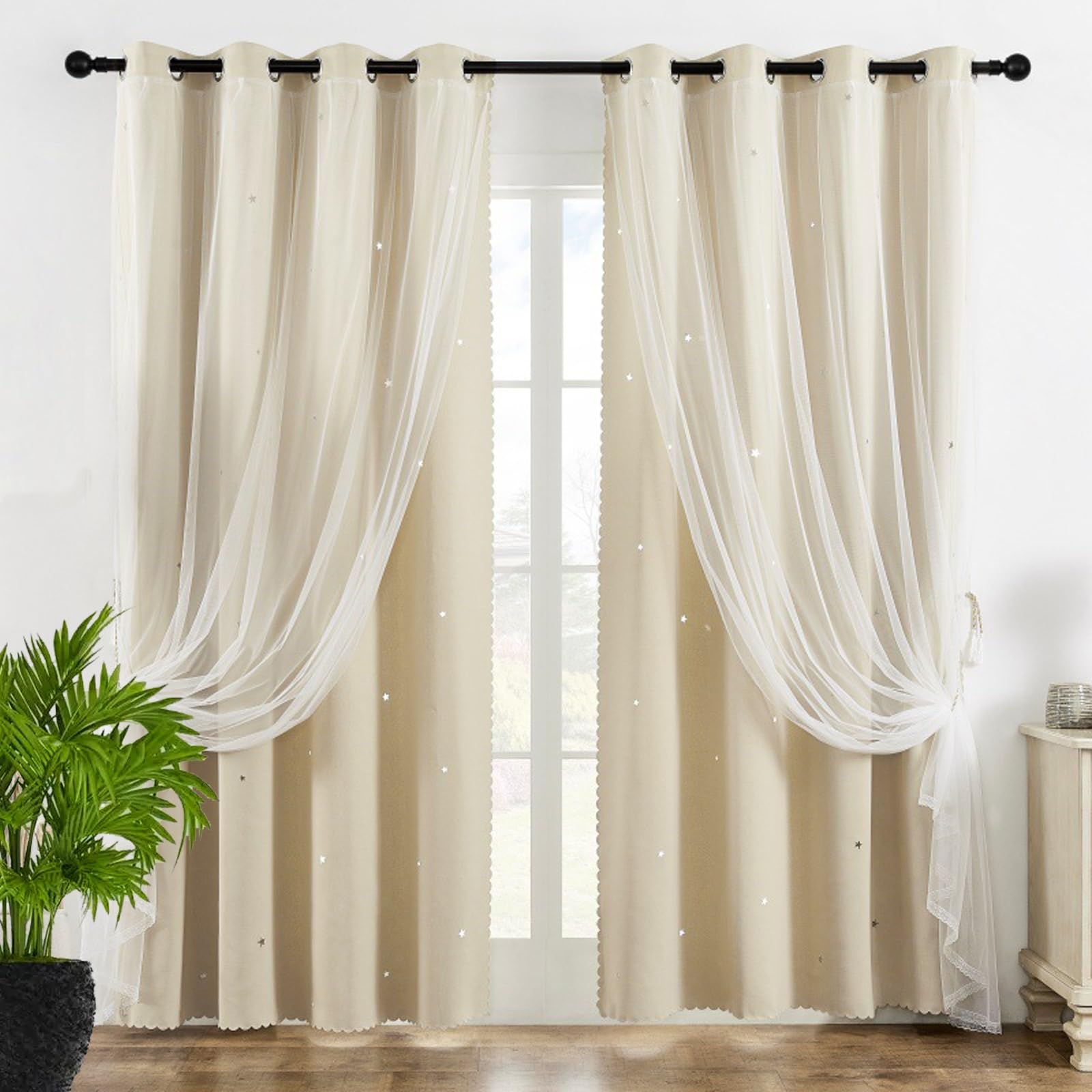 Rideau enfant pour maison cuisine beige 120x220 rideaux thermiques