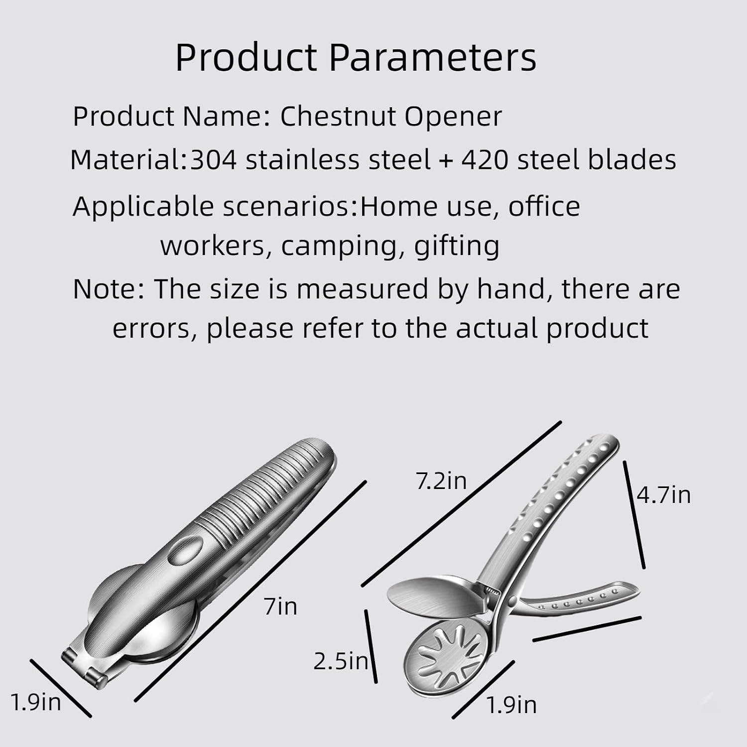 Chestnut Shell Clip, Stainless Steel Nut Cracker & Opener Tool (StyleB) image 3