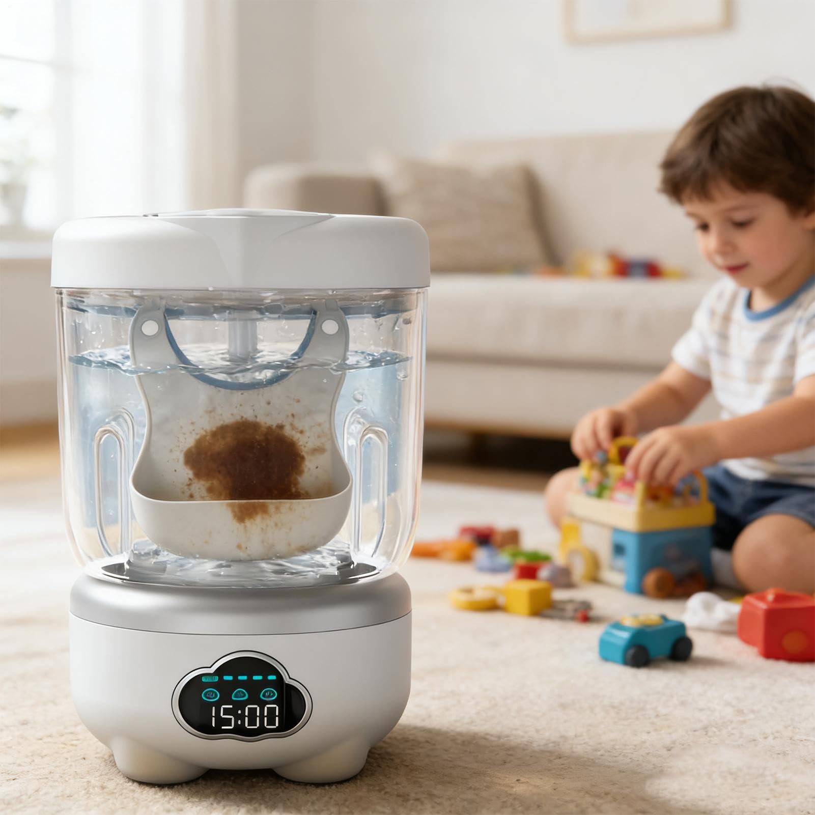 Piccola Lavatrice 1.6L Display Digitale Lavabiancheria Per Abbigliamento | Lavatrice Compatta per Calzini Per Calze Reggiseni Asciugamani Delicati Appartamento Viaggio Casa Dormitorio
