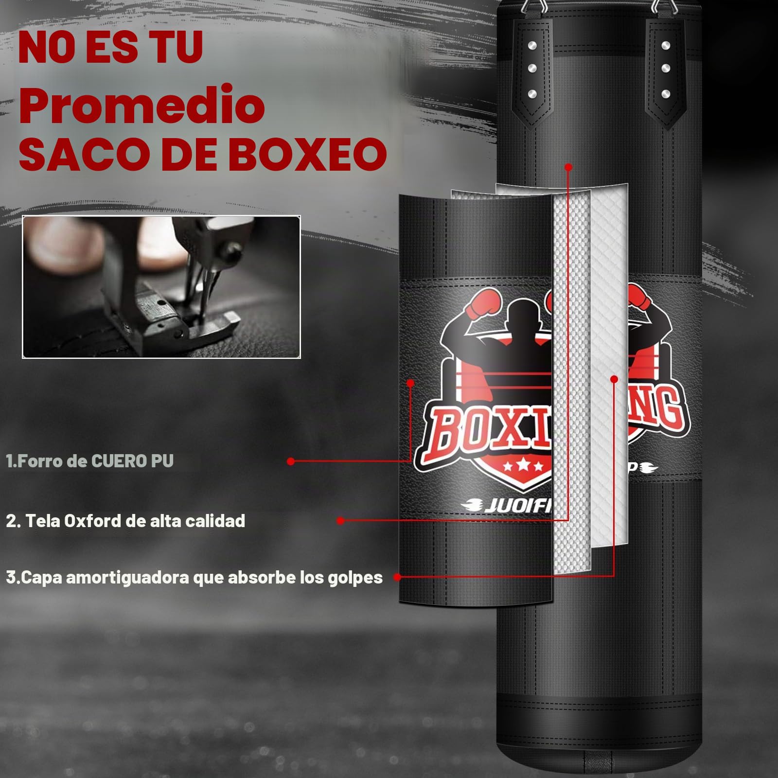 Saco de Boxeo para Adultos, Saco de Boxeo Oxford Pesado de 1,2 m con Guantes de 355 g, Apto para MMA, Karate, Kickboxing, Muay Thai, Entrenamiento en casa o Gimnasio (sin Relleno)