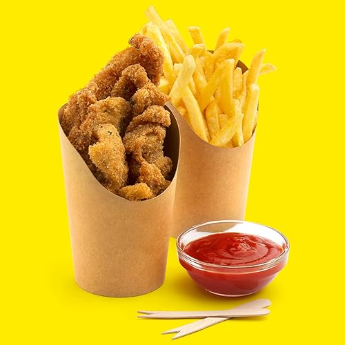 Miniatura 4 de 150 piezas de soporte para tazas de patatas fritas francesas, tazas de charcutería, vasos desechables para aperitivos, suministros para hornear,