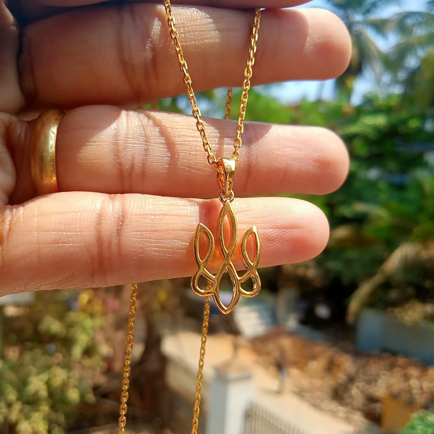 14k Yellow Gold Plated Silver Ukrainian Trident Tryzub 925 Silver Pendant Ukraine Necklace 18" - Image 4