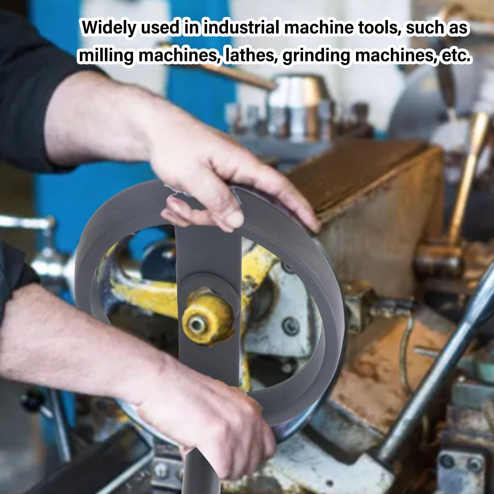 MOZUO Handwheel 18mm Center Hole 200mm Outer Diameter with Rotating Handle Lathe Milling Machine Grinder Handwheel Machine Tool Milling Machine Lathe Accessories