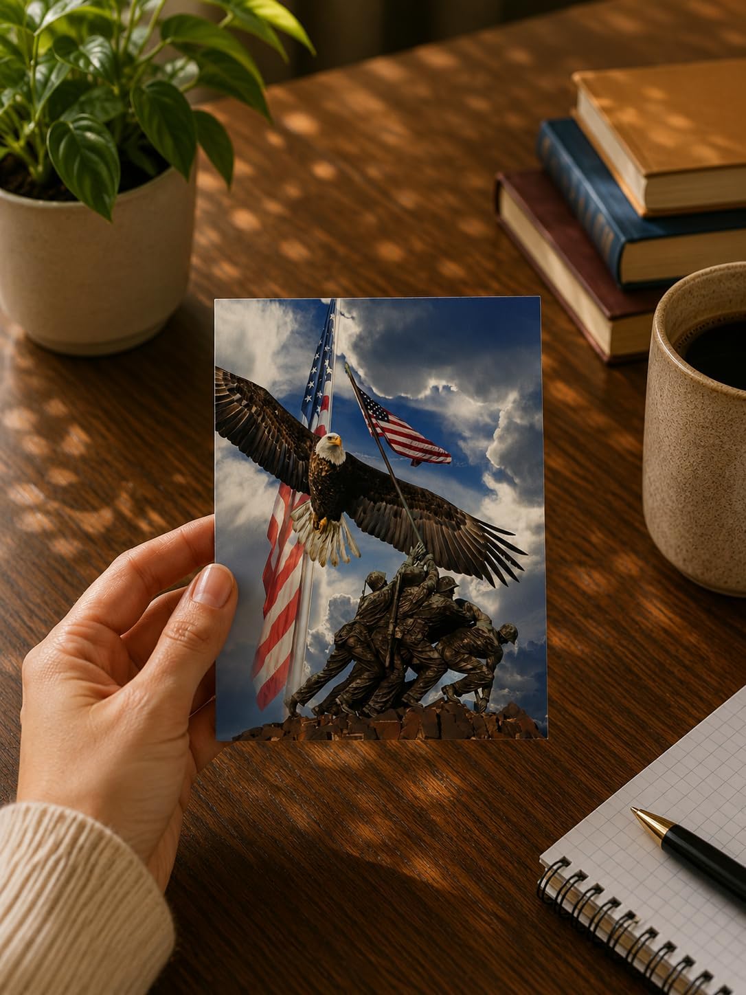 Funeral Memorial Prayer Cards FPC1152EN Veteran (Custom Printed - Select Desired Prayer)