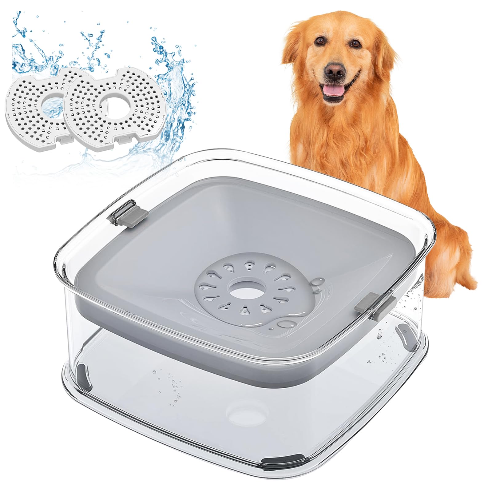 BelonLink Bebedero Perro, 2 L Bebedero Perro antigoteo, Bebedero Gato, Cuenco Perro, Bebedero antisalpicaduras Perro, no Spill Water Bowl Bebedero portatil Perro para Mascotas de Todos los tamaños