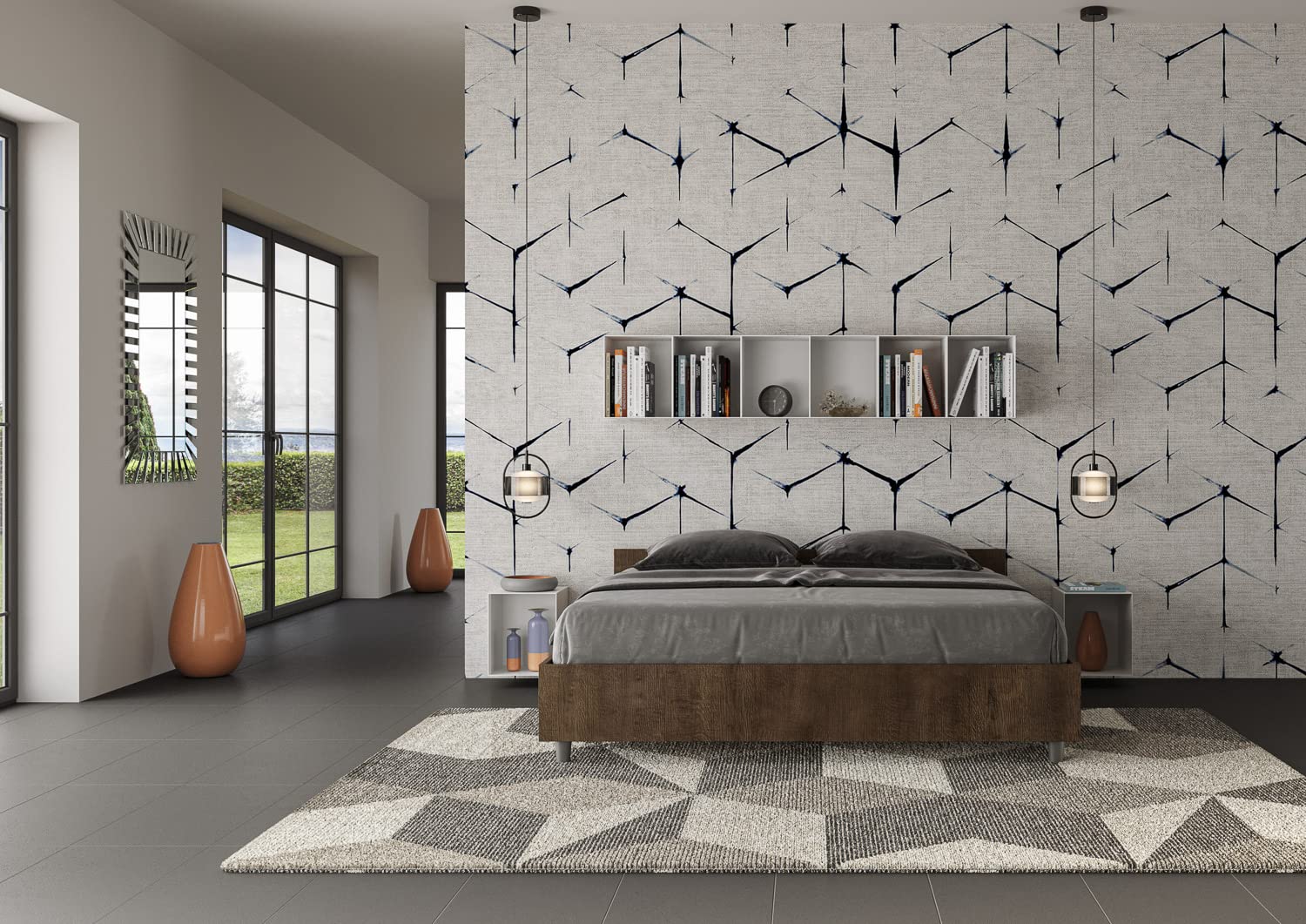 Letto matrimoniale senza rete 160x200 noce