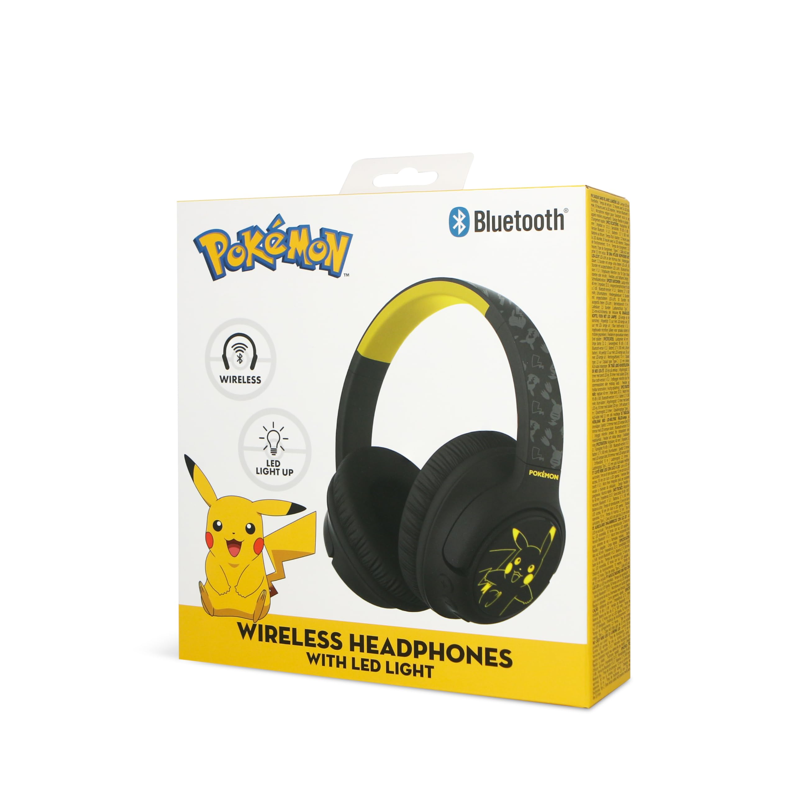 OTL Technologies Pokemon Pikachu Pieghevoli Cuffie Wireless con Luce LED