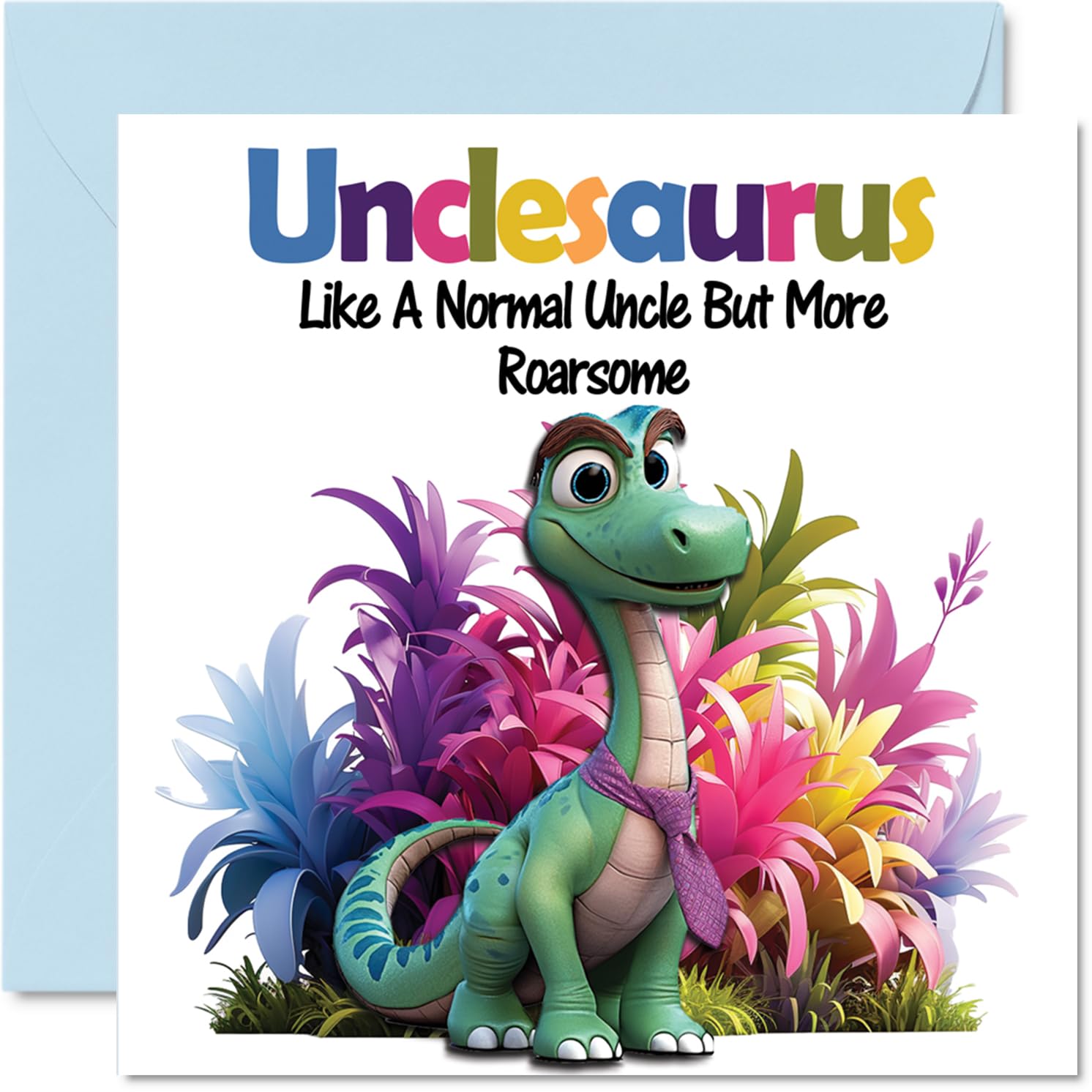 Uncle Birthday Card - Roarsome Unclesaurus - Happy Birthday Card for Uncle from Nephew Niece, 145mm Dinosaur Bday Greeting Cards