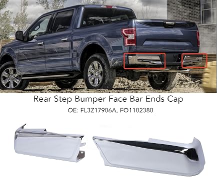 Rear Bumper Face Bar Ends Cap Electroplating Protective Cover Durable Left Right Pair for King Ranch Lariat Platinum XL XLT 2015 2020