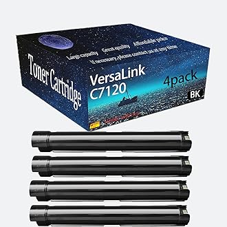 VersaLink C7120 Toner Cartridge Compatible for Xerox VersaLink C7100 C7120 C7125 C7130 Printer. high Printing Page Count 31300 Pages. (Black-4)