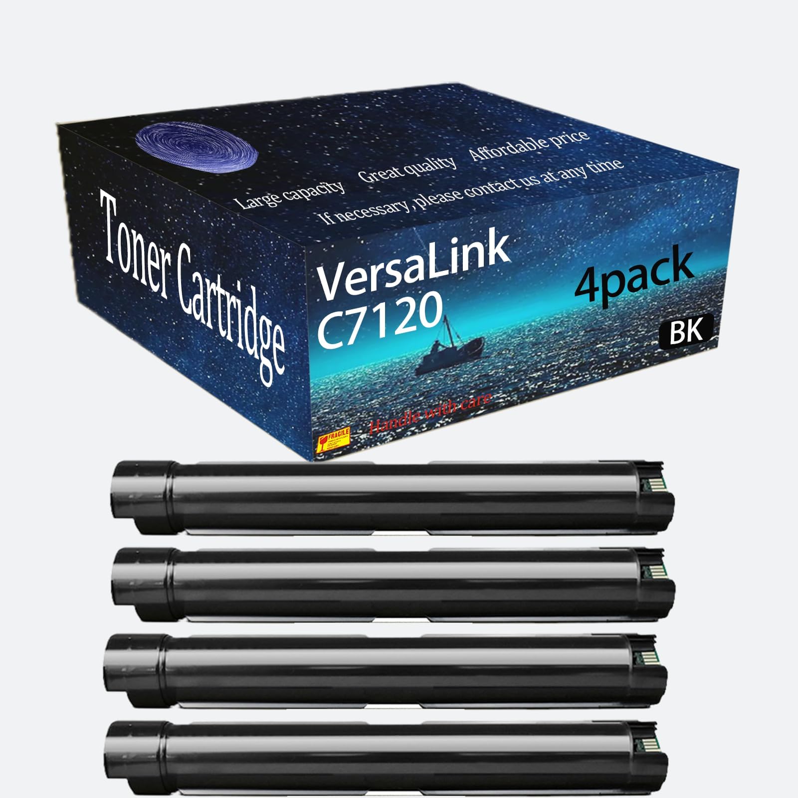 VersaLink C7120 Toner Cartridge Compatible for Xerox VersaLink C7100 C7120 C7125 C7130 Printer. high Printing Page Count 31300 Pages. (Black-4)