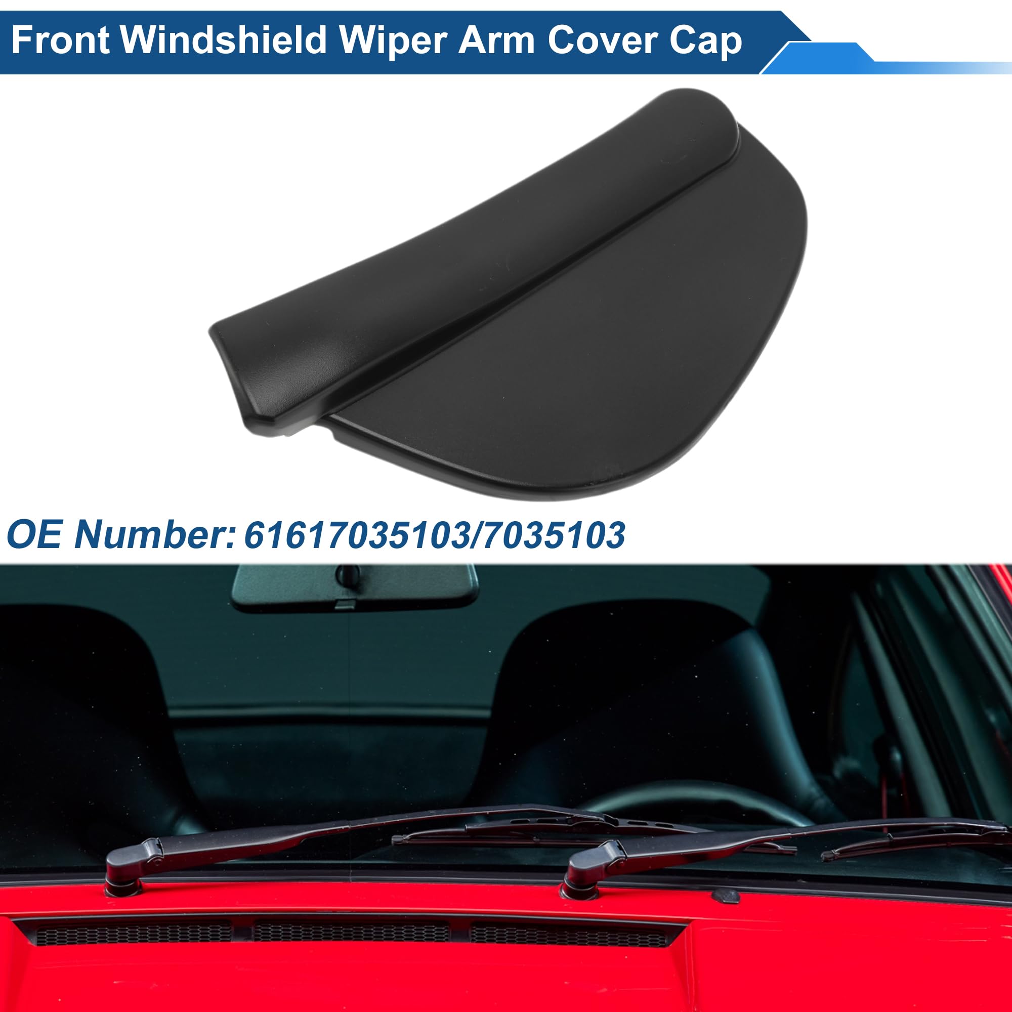 A ABSOPRO Osłona ramienia wycieraczki przedniej szyby do BMW serii 5 E60 E61 2003-2010 osłona ramienia wycieraczki nr 61617035103 PBT plastik czarny 1 szt