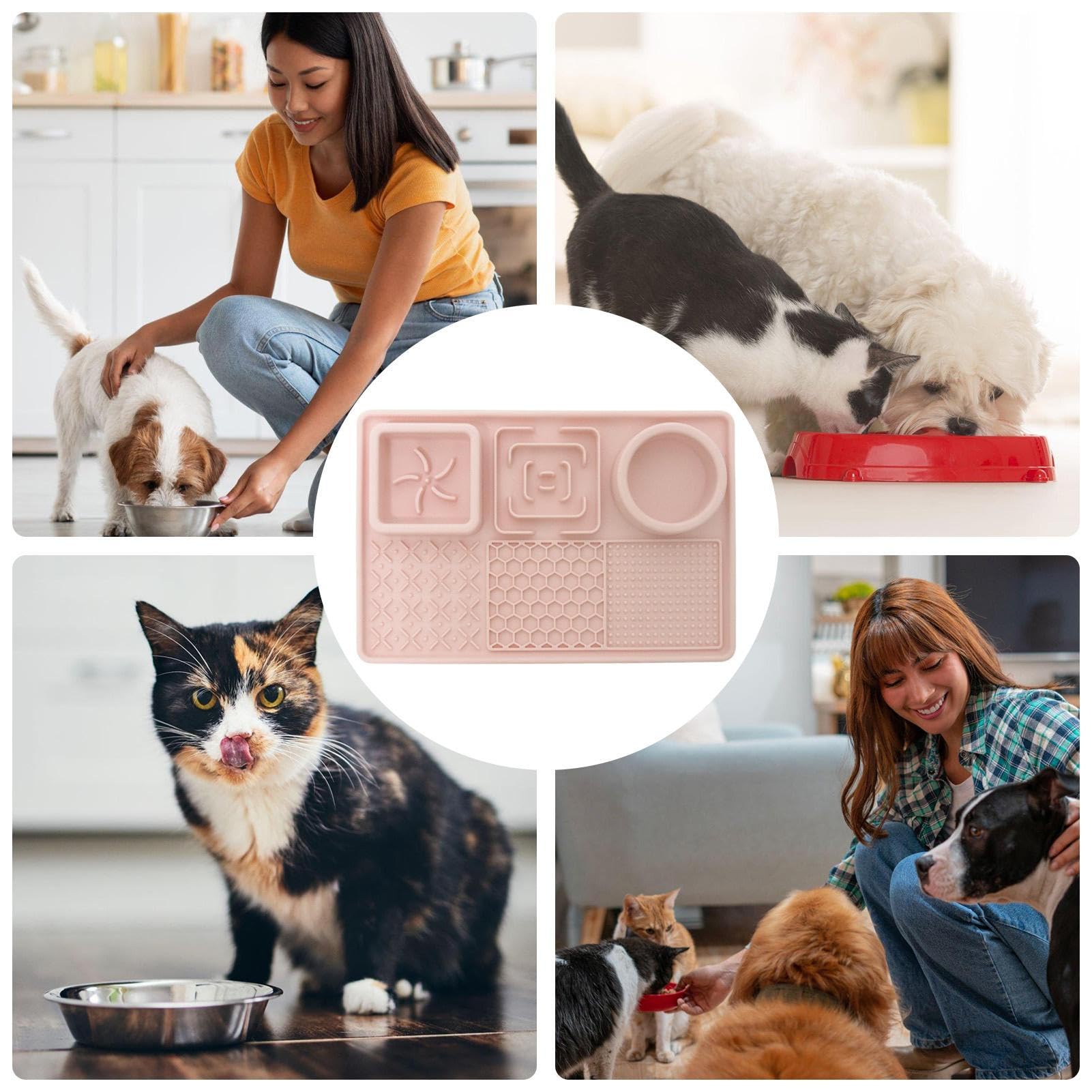 Li? Mat?, Hufeisen zum Saugnäpfchen Silikon? Langsamfütterung Matte für Leckschale Mi?kka, Safe, Mehrfach-Hundchen Katzen Tier?Haustier Devilish