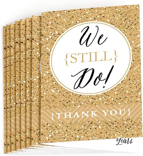 Miniatura 2 de Big Dot of Happiness We Still Do - 50 aniversario de boda - Tarjetas de agradecimiento (8 unidades)