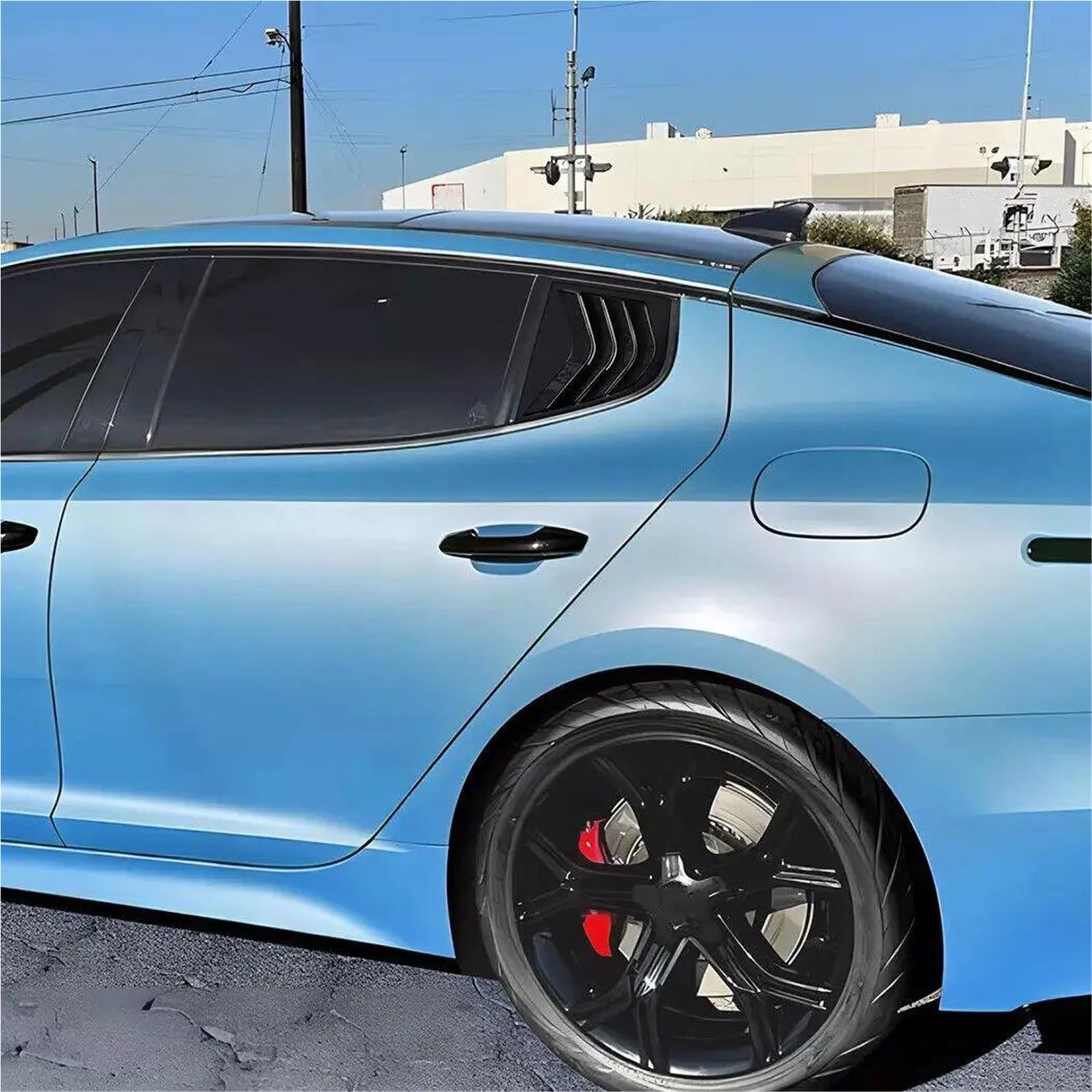 Spoiler Lunotto Posteriore Per Kia Per Stinger 2018-2023 Auto Posteriore Feritoia Finestra Laterale Della Copertura Dell'otturatore Trim Adesivo Vent Scoop ABS Canard Laterale Lunotto(Gloss Black)