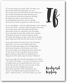 If Poem, Rudyard Kipling, Quote Art, 8 x 10 Inches, Unframed
