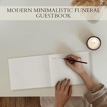 ZICOTO Beautiful Linen Funeral Guest Book for The Celebration of Life
