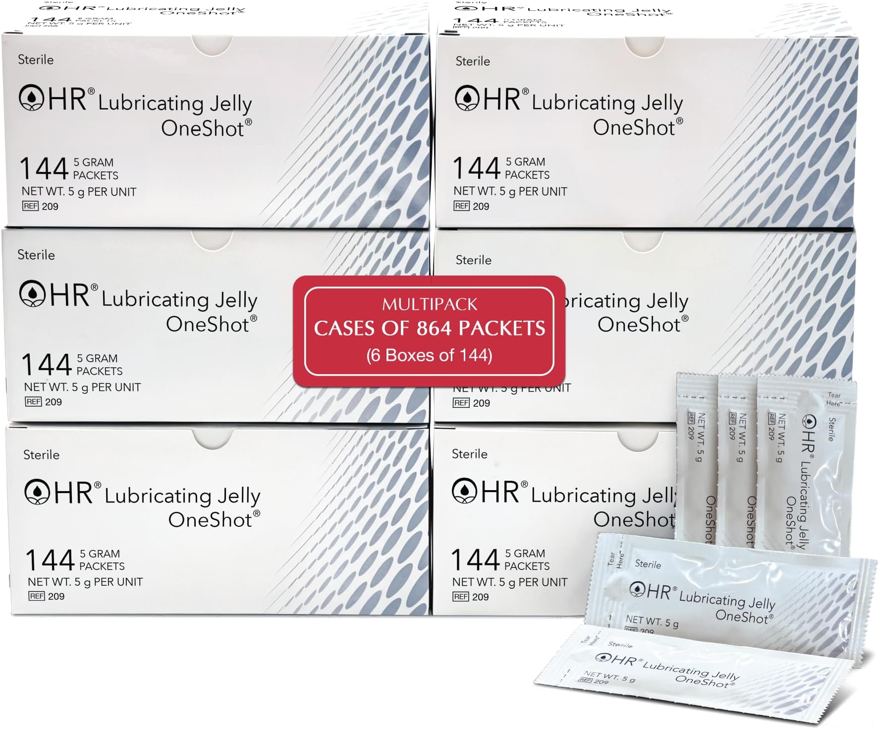 HR Lubricating Jelly, Sterile, Medical & Home Use, 5 g Packets
