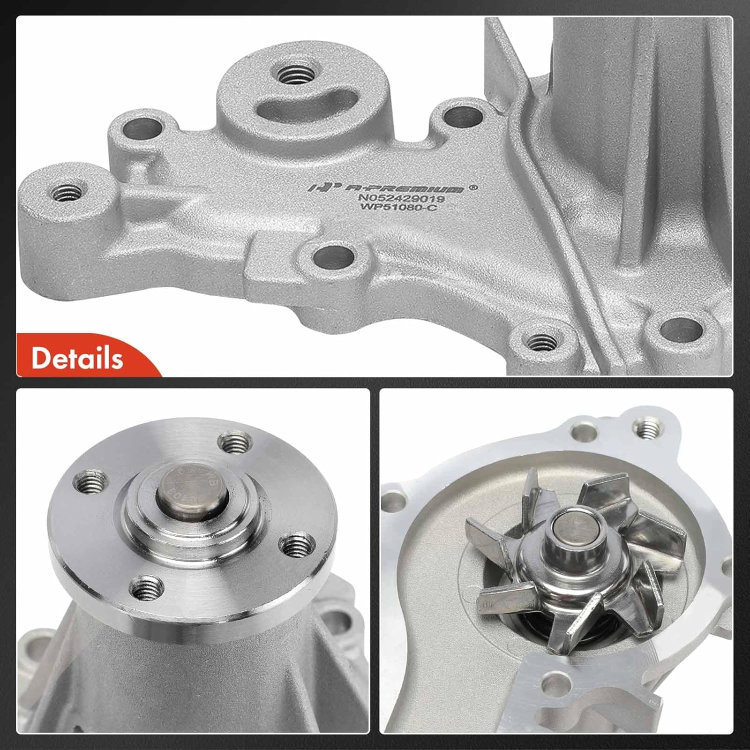 A-Premium Engine Water Pump with Gasket Compatible with Chevrolet Sprint 1985-1988 & Pontiac Firefly 1985-1988 & Suzuki Samurai 1986-1995, Sidekick 1989-1989 - 1.0L 1.3L