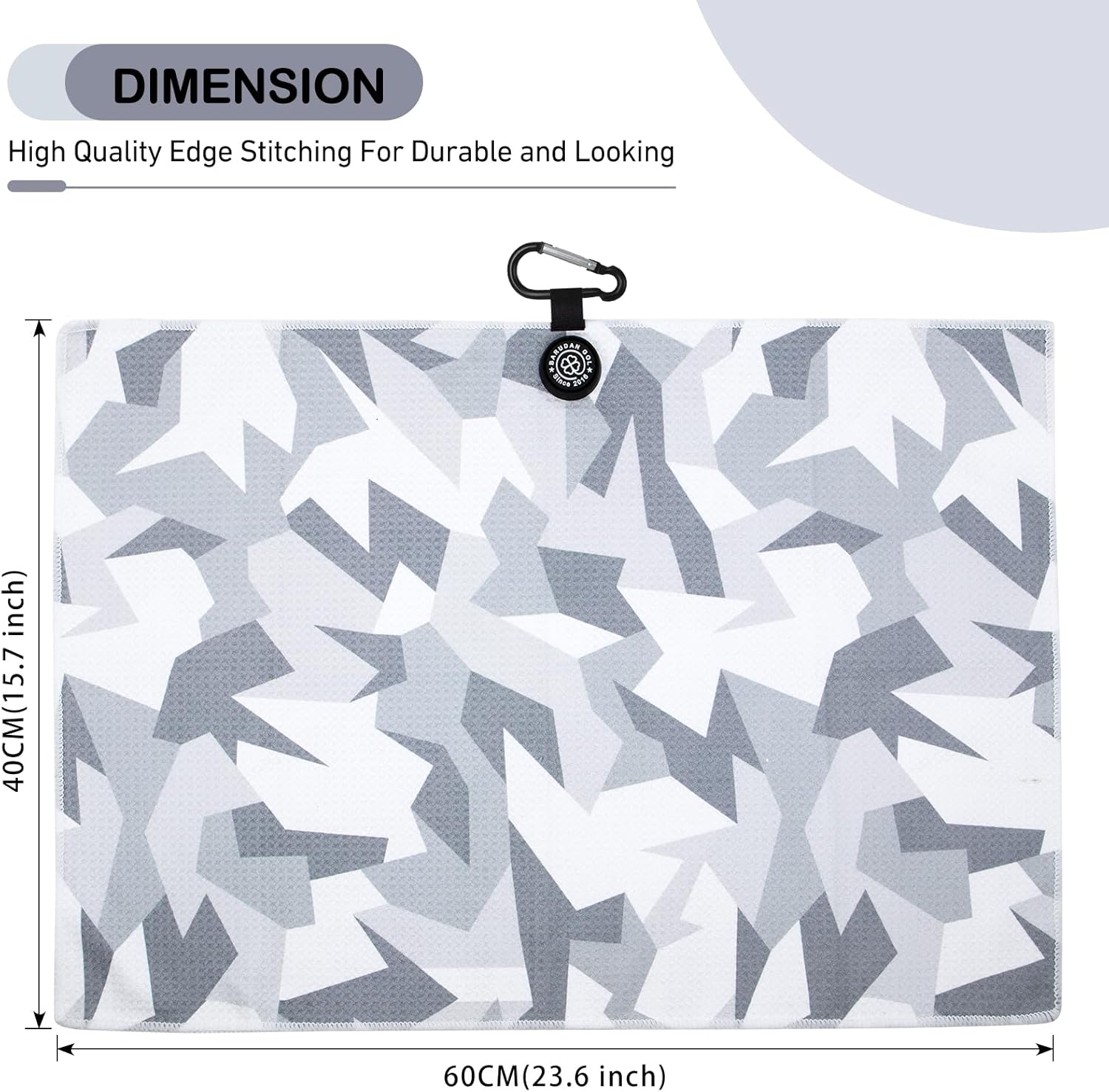 Magnetic Golf Towel for Men Women Golfer - Microfiber Golf Towel Magnet with Waffle Texture - Strengthen Magnet Golf Towels for Strong Hold to Metal Objects (5.Grey Camo) - Image 6
