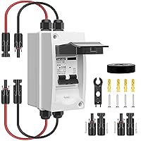 Vista 22 de Interruptor de desconexión de panel solar 63Amp DC AC Interruptor de circuito en miniatura 500V 2 polos con conector PV y caja IP65 a prueba de UV
