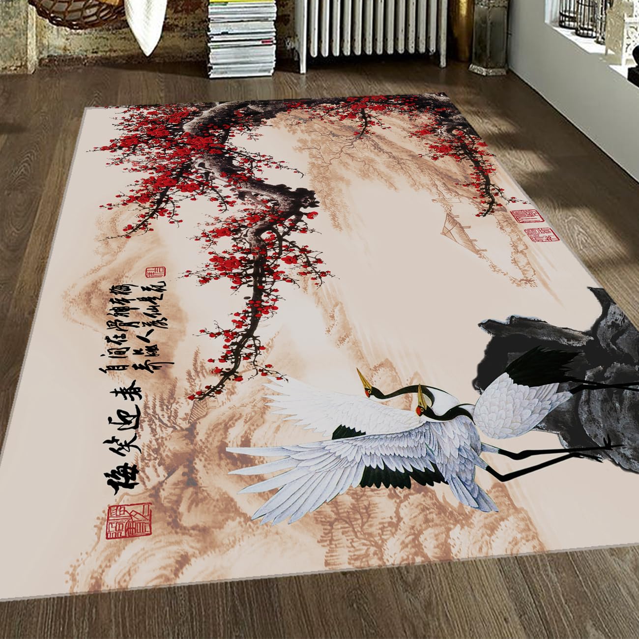 Grand Tapis 120x180cm Encre de Chine Lavable en Machine