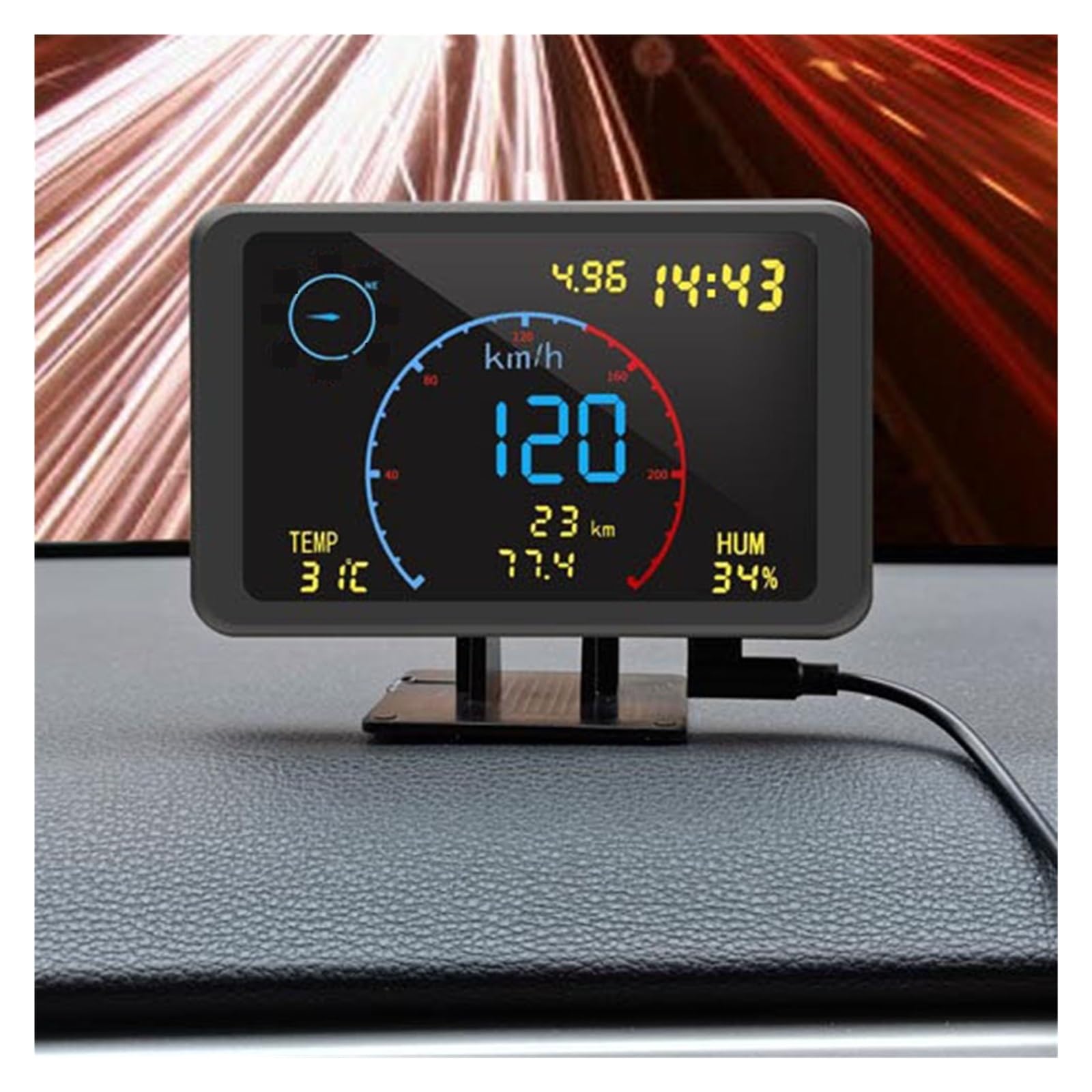 M8 HUD Wyświetlacz Head Up 4.7 Cal Ekran Lokalizator GPS Prędkościomierz DC5-24V Prędkościomierz Samochodowy Projektor Alarm Bezpieczeństwa Akcesoria Samochodowe