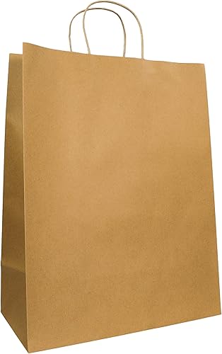 PTP - 250 bolsas de mano para regalo de papel Kraft Perfectas para cumpleaños bodas vacaciones y toda ocasión Colores blanco o natural Varios