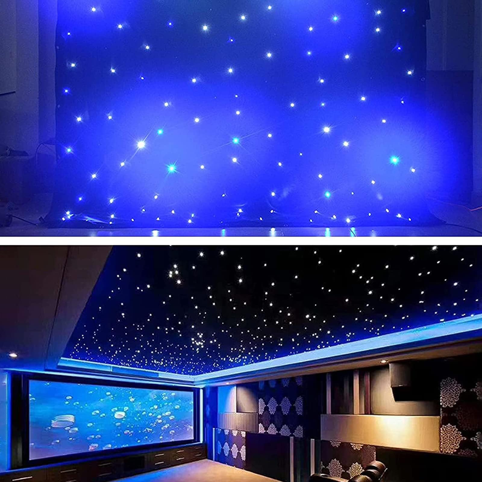 Tenda a LED per sfondo fotografico, pieghevole, motivo cielo stellato, per matrimoni, feste di Natale, tema spazio universo, 4 x 6 m