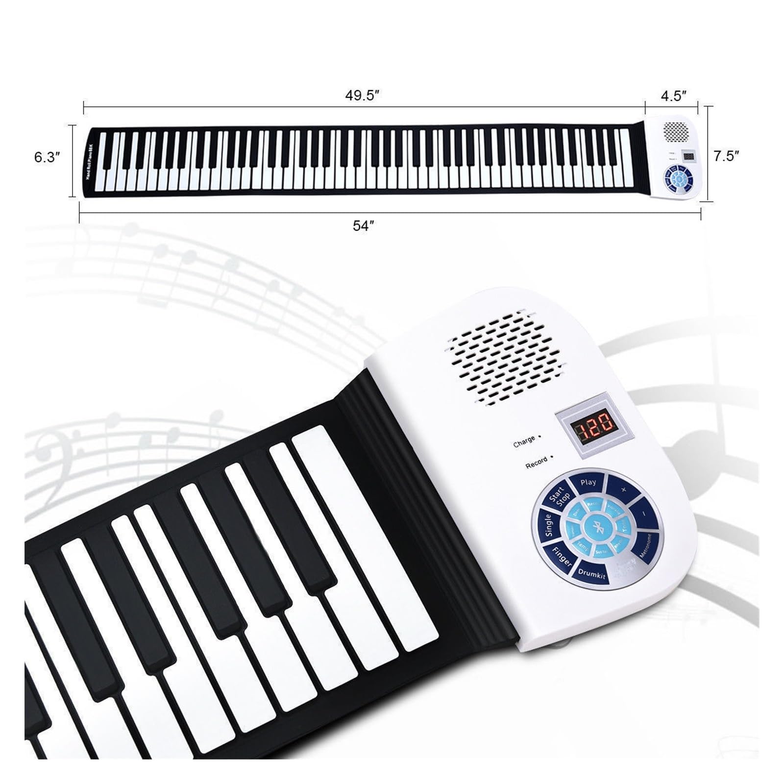 tastiera elettronica Tastiera Elettronica In Silicone Ispessito Per Pianoforte A 88 Tasti Arrotolata A Mano Per Principianti