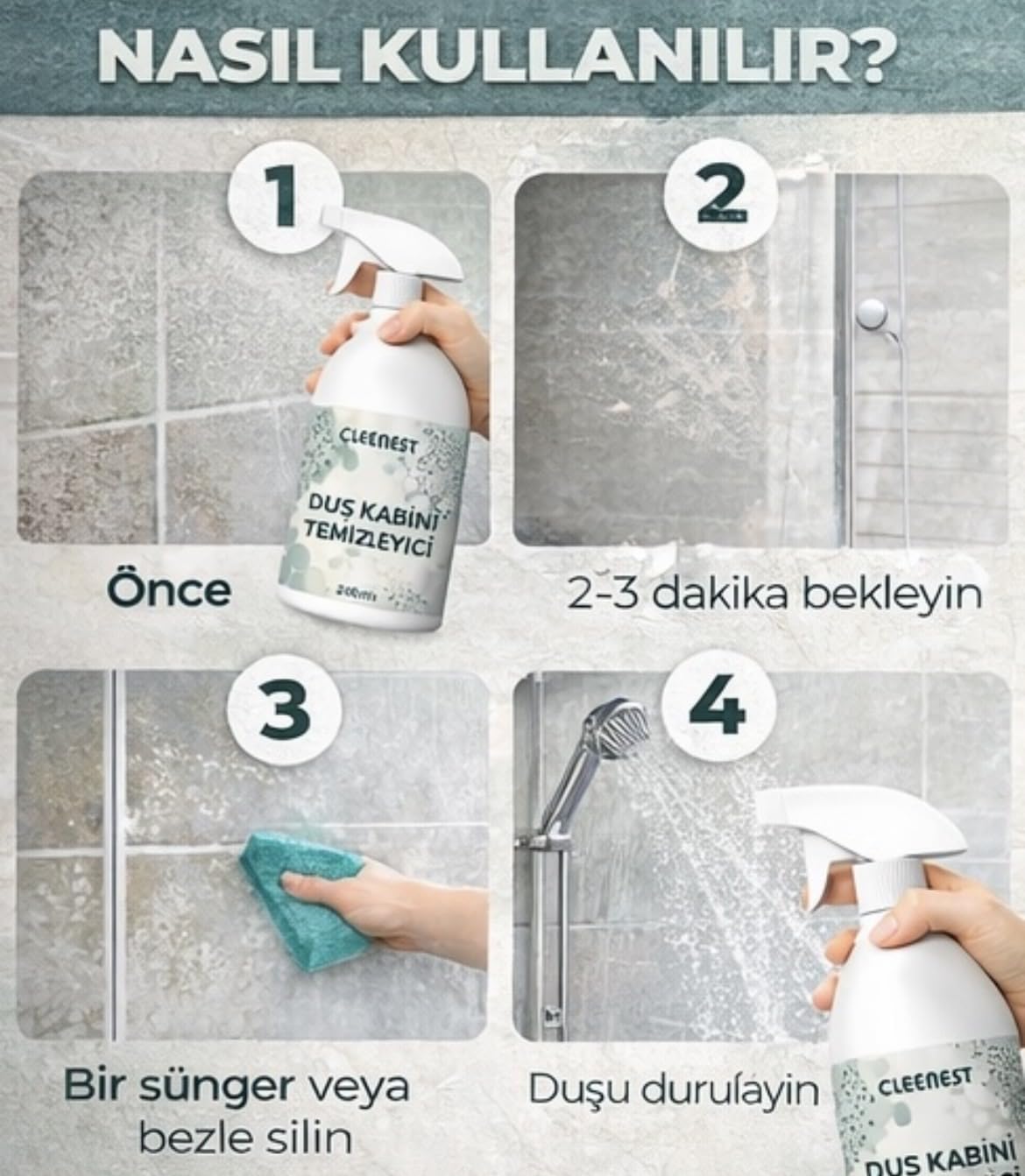 CLEENEST Duş Kabin ve Armatür Temizleyicisi 500 ml