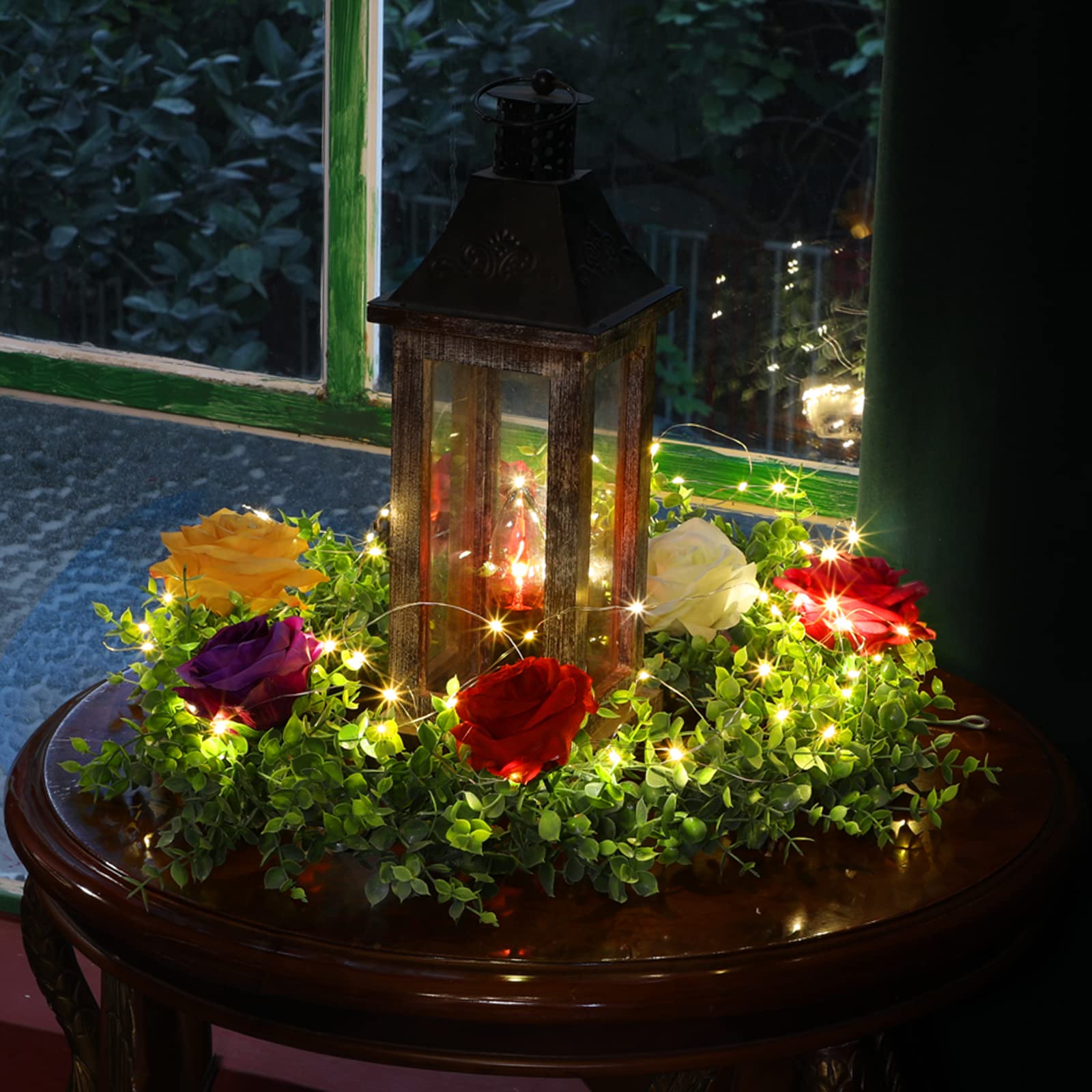 Ghirlanda di eucalipto artificiale, 9 m, pianta rampicante per sfondo di nozze, decorazione per feste, decorazioni floreali da appendere, decorazione da tavolo